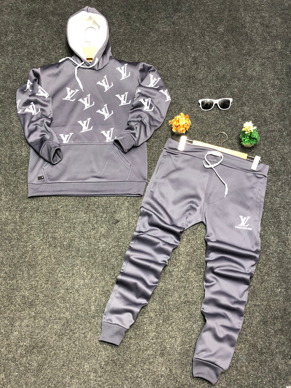 Grey Fur Coated tracksuit