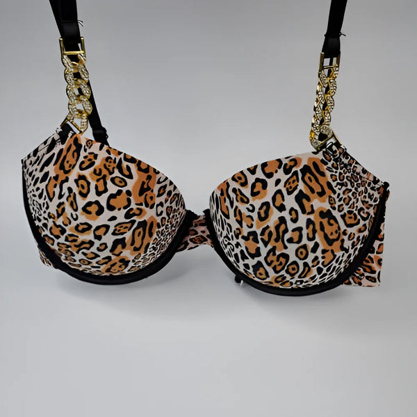 LEOPARD PRINT PADDED SOFT BRA & PANTY