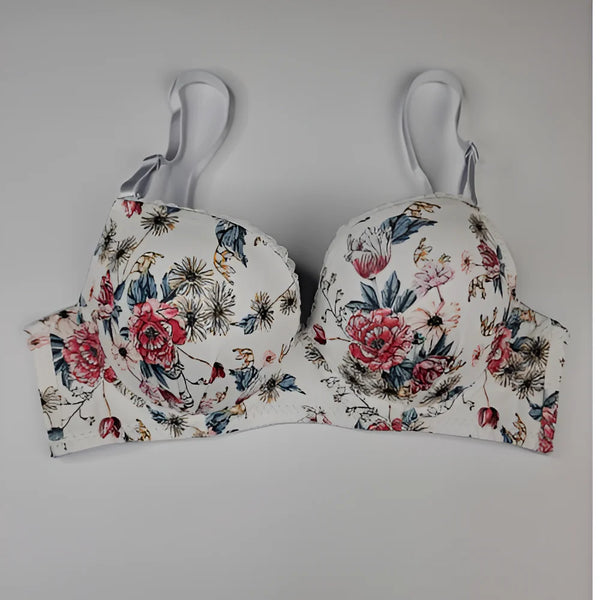 SOFT FLOWER PRINTED PADDED BRA & PANTY SET