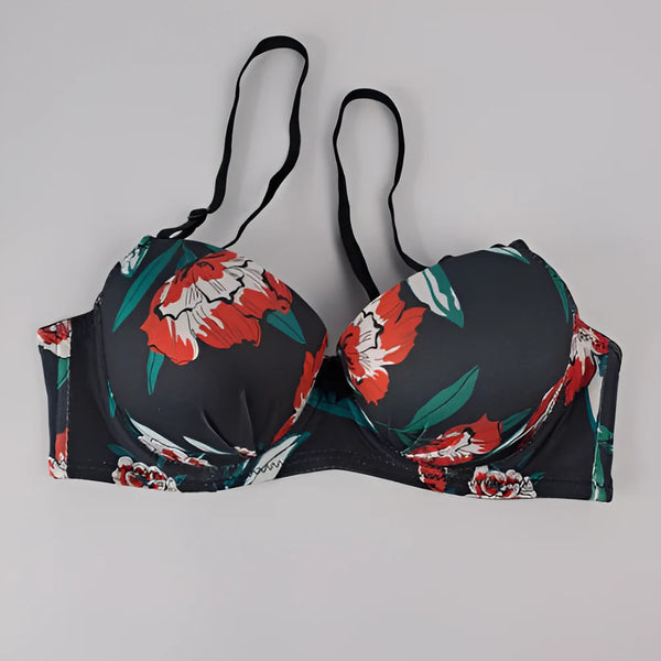 FLOWER PRINTED BRA & PANTY SET
