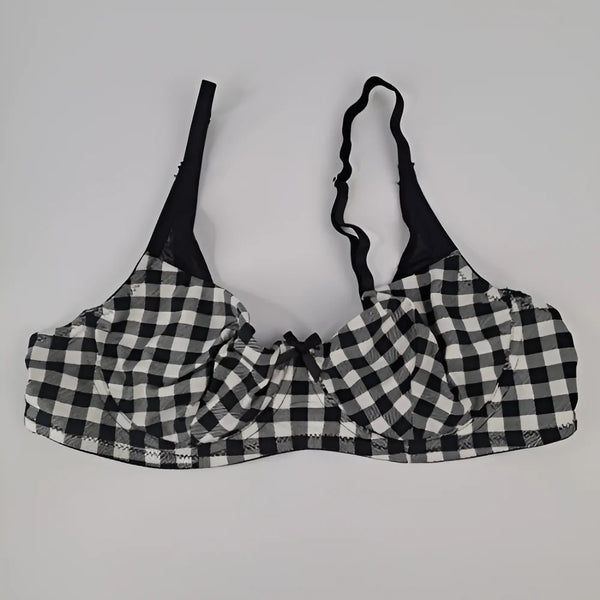 WHITE BLACK PRINTED PADDED BRA & PANTY SET